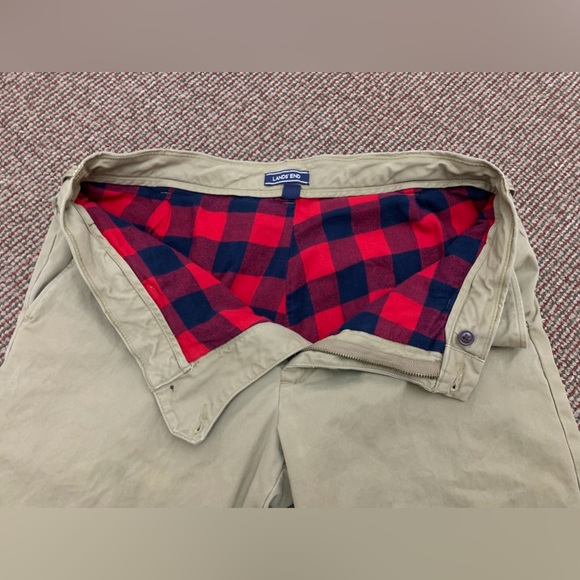 Men’s 37 x 30 Lands’ End 100% Cotton Flannel Lined Traditional Fit Chino Pants - Picture 11 of 15